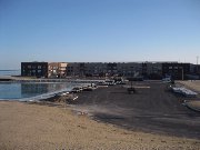 new marina docks staged in parking lot